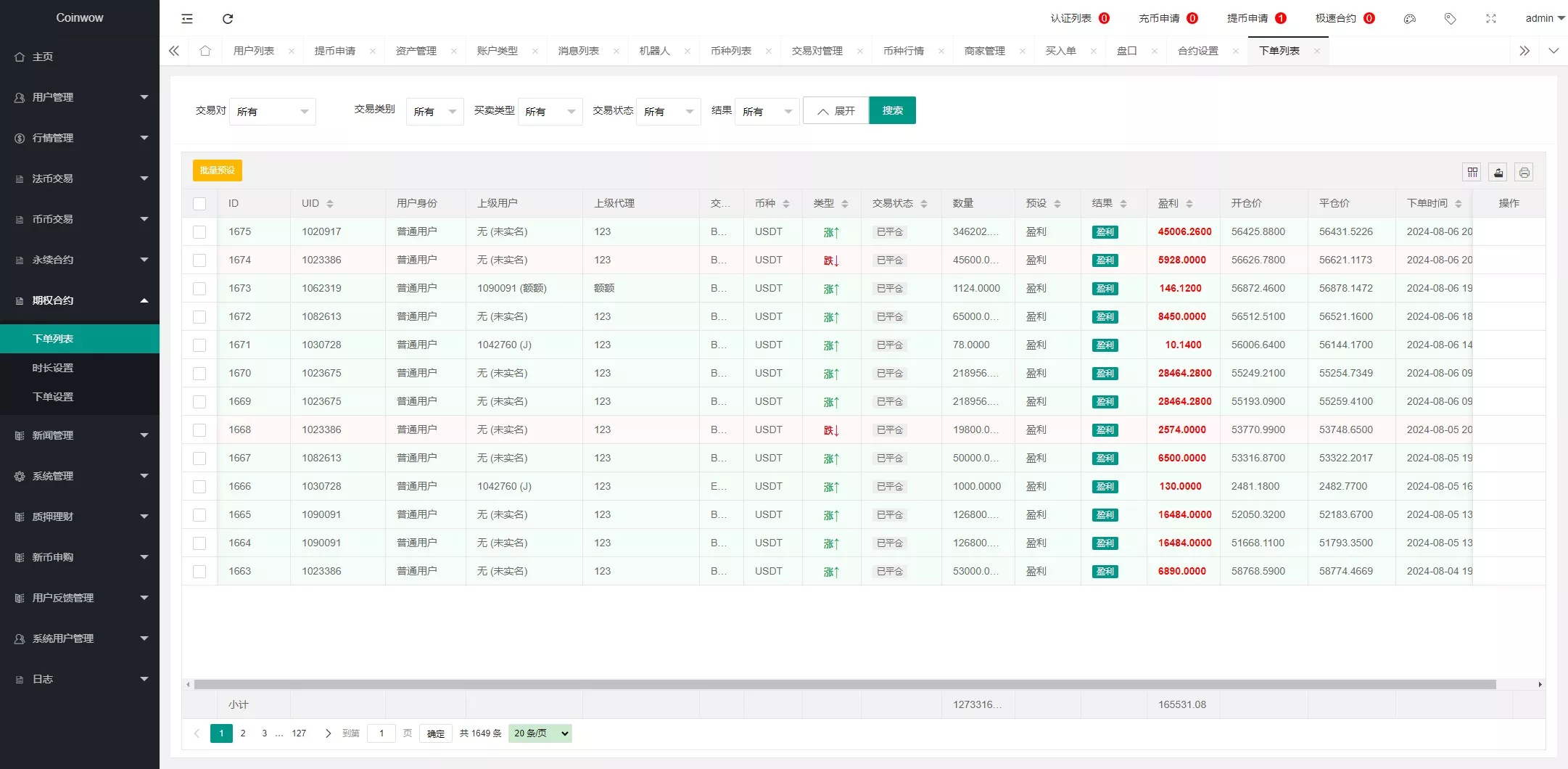 新版多语言交易所系统 虚拟币外汇交易 期权合约 机器人 PC+H5前端开源 商品图片 14