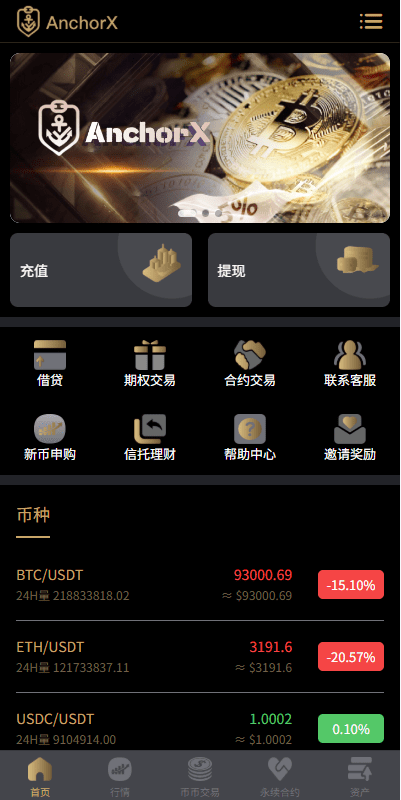 多语种数字资产平台/币币交易区期权/永续合约交易/申购/C2C交易/贷款理财 商品展示图